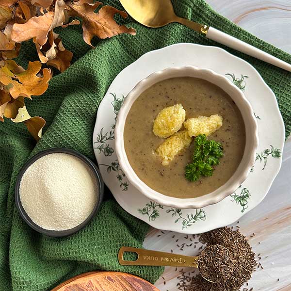 Kmínová polévka s krupicovými noky