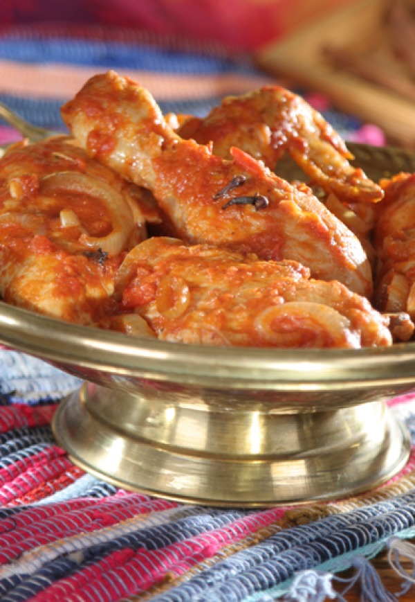 Kuře na arabský způsob s rajčaty a kari