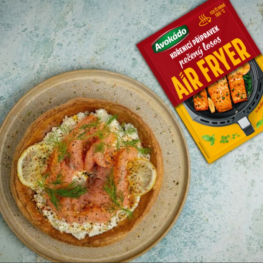 Palačinka Dutch Baby s lososem z horkovzdušné fritézy