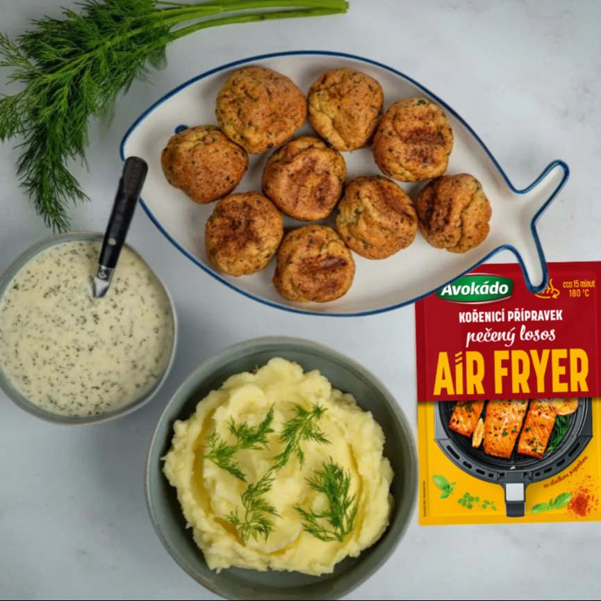 Rybí kuličky v koprové omáčce  z horkovzdušné fritézy